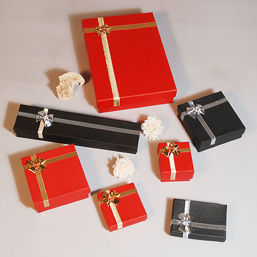 6pc Jewelry Gift Boxes for Earrings Jewelry Boxes Black and Red Gift Boxes
