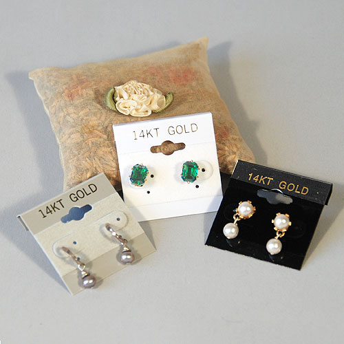 Earring Cards- 1 1/2 x 1 1/2- 14 KT Gold- Price per 100